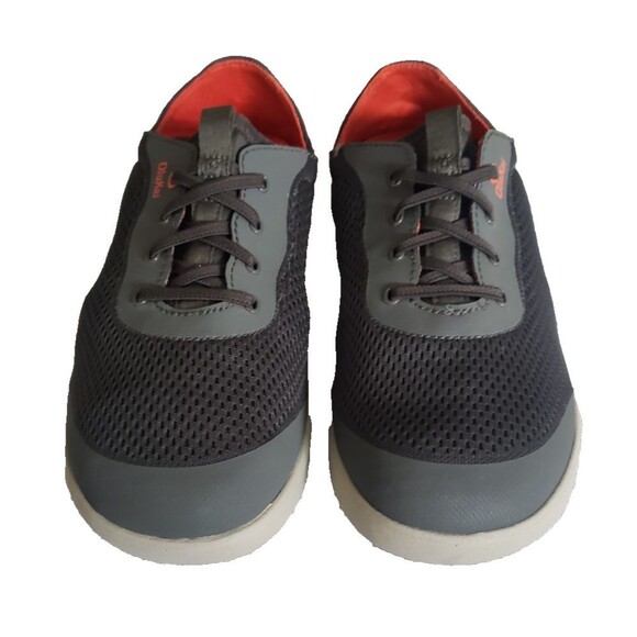 OluKai Moku Pae Boat Shoes Men\'s Size 9 Gray/Orange Quick-Dry Mesh main image 5